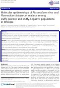 Cover page: Molecular epidemiology of Plasmodium vivax and Plasmodium falciparum malaria among Duffy-positive and Duffy-negative populations in Ethiopia