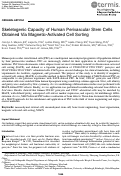 Cover page: Skeletogenic Capacity of Human Perivascular Stem Cells Obtained Via Magnetic-Activated Cell Sorting