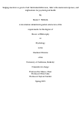 Cover page: Judging emotions as good or bad: Individual differences, links with emotional responses, and implications for psychological health