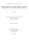 Cover page: REMOTE SENSING OF WATER STRESS IN ALMOND TREES USING UNMANNED AERIAL VEHICLES