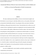 Cover page: Generational Differences Between Asian American Women and their Mothers and its Effects on Sexual and Reproductive Health Communication