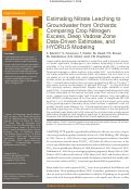 Cover page: Estimating Nitrate Leaching to Groundwater from Orchards: Comparing Crop Nitrogen Excess, Deep Vadose Zone Data‐Driven Estimates, and HYDRUS Modeling