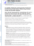 Cover page: Acceptability of Medication and Nonmedication Treatment for Insomnia Among Female Veterans: Effects of Age, Insomnia Severity, and Psychiatric Symptoms