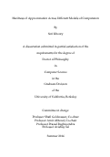 Cover page: Hardness of Approximation Across Different Models of Computation