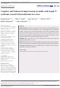 Cover page: Cognitive and behavioral improvement in adults with fragile X syndrome treated with metformin‐two cases