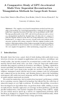 Cover page: A Comparative Study of GPU-Accelerated Multi-View Sequential Reconstruction Triangulation Methods for Large-Scale Scenes