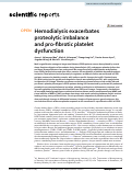 Cover page: Hemodialysis exacerbates proteolytic imbalance and pro-fibrotic platelet dysfunction