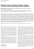 Cover page: Magnetic resonance detects metabolic changes associated with chemotherapy-induced apoptosis