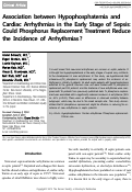 Cover page: Association between Hypophosphatemia and Cardiac Arrhythmias in the Early Stage of Sepsis: Could Phosphorus Replacement Treatment Reduce the Incidence of Arrhythmias?