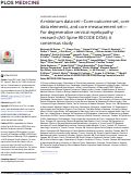 Cover page: A minimum data set-Core outcome set, core data elements, and core measurement set-For degenerative cervical myelopathy research (AO Spine RECODE DCM): A consensus study.