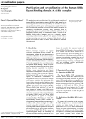 Cover page: Purification and crystallization of the human RXRα ligand-binding domain-9-cisRA complex