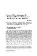 Cover page: Visions of Fact; Languages of Evidence: History, Memory, and the Trauma of Legal Research