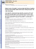 Cover page: Higher Levels of Cystatin C Are Associated with Worse Cognitive Function in Older Adults with Chronic Kidney Disease: The Chronic Renal Insufficiency Cohort Cognitive Study