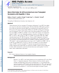 Cover page: Donor risk index for African American liver transplant recipients with hepatitis C virus