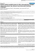 Cover page: Ability of pleth variability index to detect hemodynamic changes induced by passive leg raising in spontaneously breathing volunteers