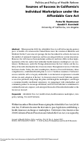 Cover page: Sources of Success in California's Individual Marketplace under the Affordable Care Act