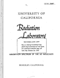 Cover page: Absorption Spectrum of the So Molecule