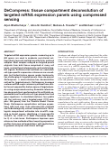 Cover page: DeCompress: tissue compartment deconvolution of targeted mRNA expression panels using compressed sensing