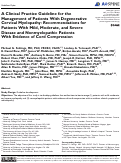 Cover page: A Clinical Practice Guideline for the Management of Patients With Degenerative Cervical Myelopathy: Recommendations for Patients With Mild, Moderate, and Severe Disease and Nonmyelopathic Patients With Evidence of Cord Compression