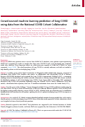 Cover page: Crowd-sourced machine learning prediction of long COVID using data from the National COVID Cohort Collaborative.