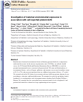 Cover page: Investigation of maternal environmental exposures in association with self-reported preterm birth