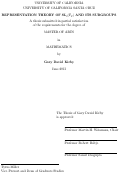 Cover page: Representation theory of SL(2,p) and its subgroups