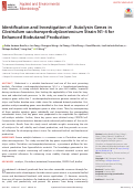 Cover page: Identification and Investigation of Autolysin Genes in Clostridium saccharoperbutylacetonicum Strain N1-4 for Enhanced Biobutanol Production.