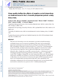 Cover page: Sleep quality buffers the effects of negative social interactions on maternal mood in the 3–6 month postpartum period: a daily diary study