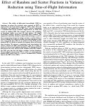 Cover page: Effect of random and scatter fractions in variance reduction using time-of-flight information