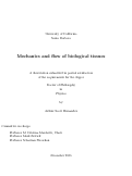 Cover page: Mechanics and flow of biological tissues