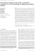 Cover page: Near-infrared imaging of the sinuses: preliminary evaluation of a new technology for diagnosing maxillary sinusitis