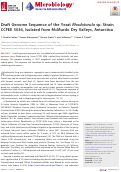 Cover page: Draft Genome Sequence of the Yeast Rhodotorula sp. Strain CCFEE 5036, Isolated from McMurdo Dry Valleys, Antarctica