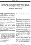 Cover page: Confirmatory Factor Analysis of the Patient Reported Outcomes Measurement Information System (PROMIS) Adult Domain Framework Using Item Response Theory Scores