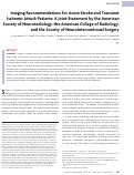 Cover page: Imaging Recommendations for Acute Stroke and Transient Ischemic Attack Patients: A Joint Statement by the American Society of Neuroradiology, the American College of Radiology, and the Society of NeuroInterventional Surgery