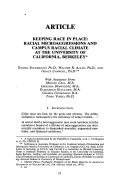 Cover page: Keeping Race in Place: Racial Microaggressions and Campus Racial Climate at the University of California, Berkeley