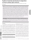 Cover page: Prebiotic Potential and Chemical Composition of Seven Culinary Spice Extracts