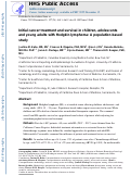 Cover page: Initial cancer treatment and survival in children, adolescents, and young adults with Hodgkin lymphoma: A population‐based study