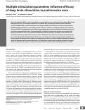 Cover page: Multiple stimulation parameters influence efficacy of deep brain stimulation in parkinsonian mice