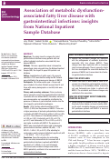 Cover page: Association of metabolic dysfunction-associated fatty liver disease with gastrointestinal infections: insights from National Inpatient Sample Database.