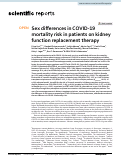 Cover page: Sex differences in COVID-19 mortality risk in patients on kidney function replacement therapy