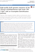 Cover page: High-quality draft genome sequence of the Thermus amyloliquefaciens type strain YIM 77409T with an incomplete denitrification pathway