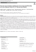 Cover page: Pancreas Cancer Incidence and Pancreas Cancer-Associated Mortality Are Low in National Cohort of 7211 Pancreas Cyst Patients