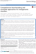 Cover page: Comprehensive benchmarking and ensemble approaches for metagenomic classifiers