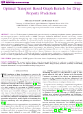 Cover page: Optimal Transport Based Graph Kernels for Drug Property Prediction