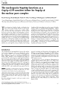 Cover page: The nucleoporin Nup60p functions as a Gsp1p–GTP-sensitive tether for Nup2p at the nuclear pore complex