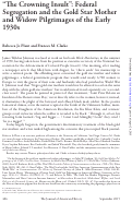 Cover page: “The Crowning Insult”: Federal Segregation and the Gold Star Mother and Widow Pilgrimages of the Early 1930s