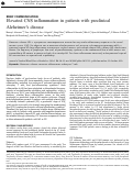 Cover page: Elevated CNS Inflammation in Patients with Preclinical Alzheimer's Disease