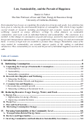 Cover page of Law, Sustainability, and the Pursuit of Happiness