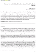 Cover page: Melting Pot or Salad Bowl? An Overview of Mixed Families in Sweden