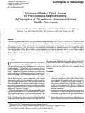 Cover page: Ultrasound-Guided Renal Access for Percutaneous Nephrolithotomy: A Description of Three Novel Ultrasound-Guided Needle Techniques